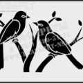 Трафареты животных и птиц - Две птицы не ветвях